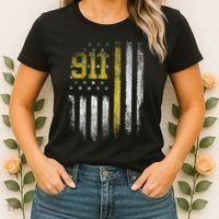 911 Dispatcher Dispatch US Flag Police Emergency Responder Women's T-Shirt thumb 2