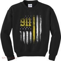 911 Dispatcher Dispatch US Flag Police Emergency Responder Kids Sweatshirt thumb 0
