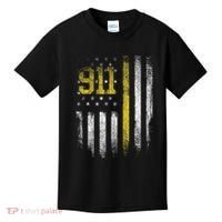911 Dispatcher Dispatch US Flag Police Emergency Responder Kids T-Shirt thumb 0