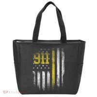 911 Dispatcher Dispatch US Flag Police Emergency Responder Tote Bag thumb 0