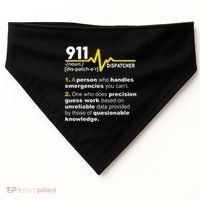 911 Dispatcher Definition Handles Emergencies Dispatch USA-Made Doggie Bandana thumb 0