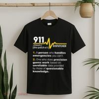 911 Dispatcher Definition Handles Emergencies Dispatch T-Shirt thumb 2
