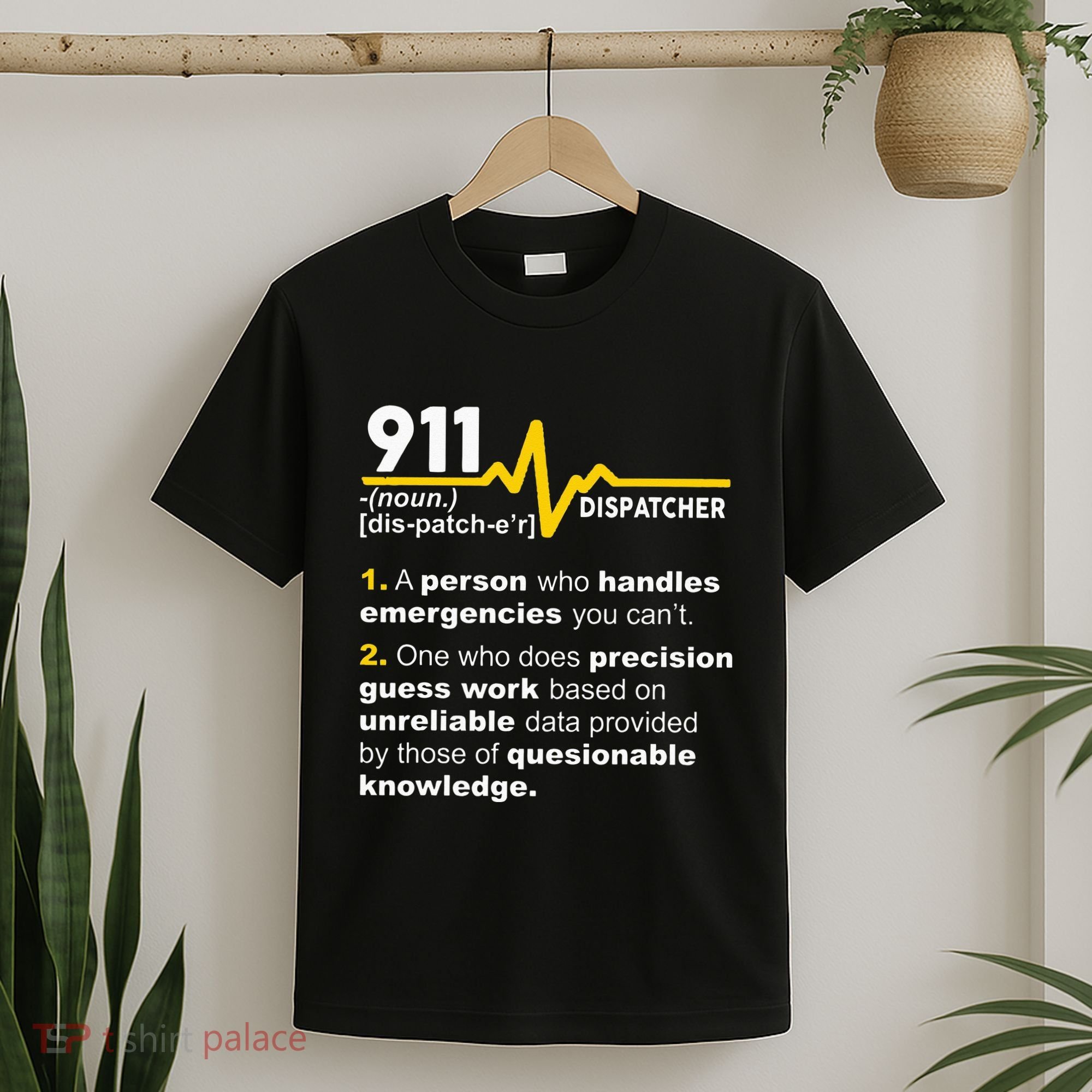 911 Dispatcher Definition Handles Emergencies Dispatch T-Shirt