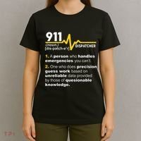 911 Dispatcher Definition Handles Emergencies Dispatch T-Shirt thumb 4