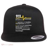 911 Dispatcher Definition Handles Emergencies Dispatch Flat Bill Trucker Hat thumb 0