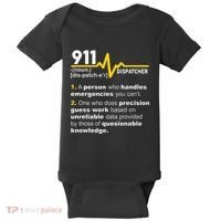 911 Dispatcher Definition Handles Emergencies Dispatch Baby Bodysuit thumb 0
