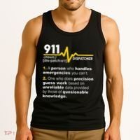 911 Dispatcher Definition Handles Emergencies Dispatch Tank Top thumb 3