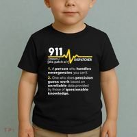 911 Dispatcher Definition Handles Emergencies Dispatch Toddler T-Shirt thumb 2
