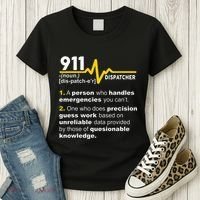 911 Dispatcher Definition Handles Emergencies Dispatch Women's T-Shirt thumb 3