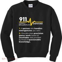 911 Dispatcher Definition Handles Emergencies Dispatch Kids Sweatshirt thumb 0