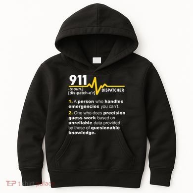 911 Dispatcher Definition Handles Emergencies Dispatch Kids Hoodie