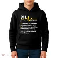 911 Dispatcher Definition Handles Emergencies Dispatch Kids Hoodie thumb 4