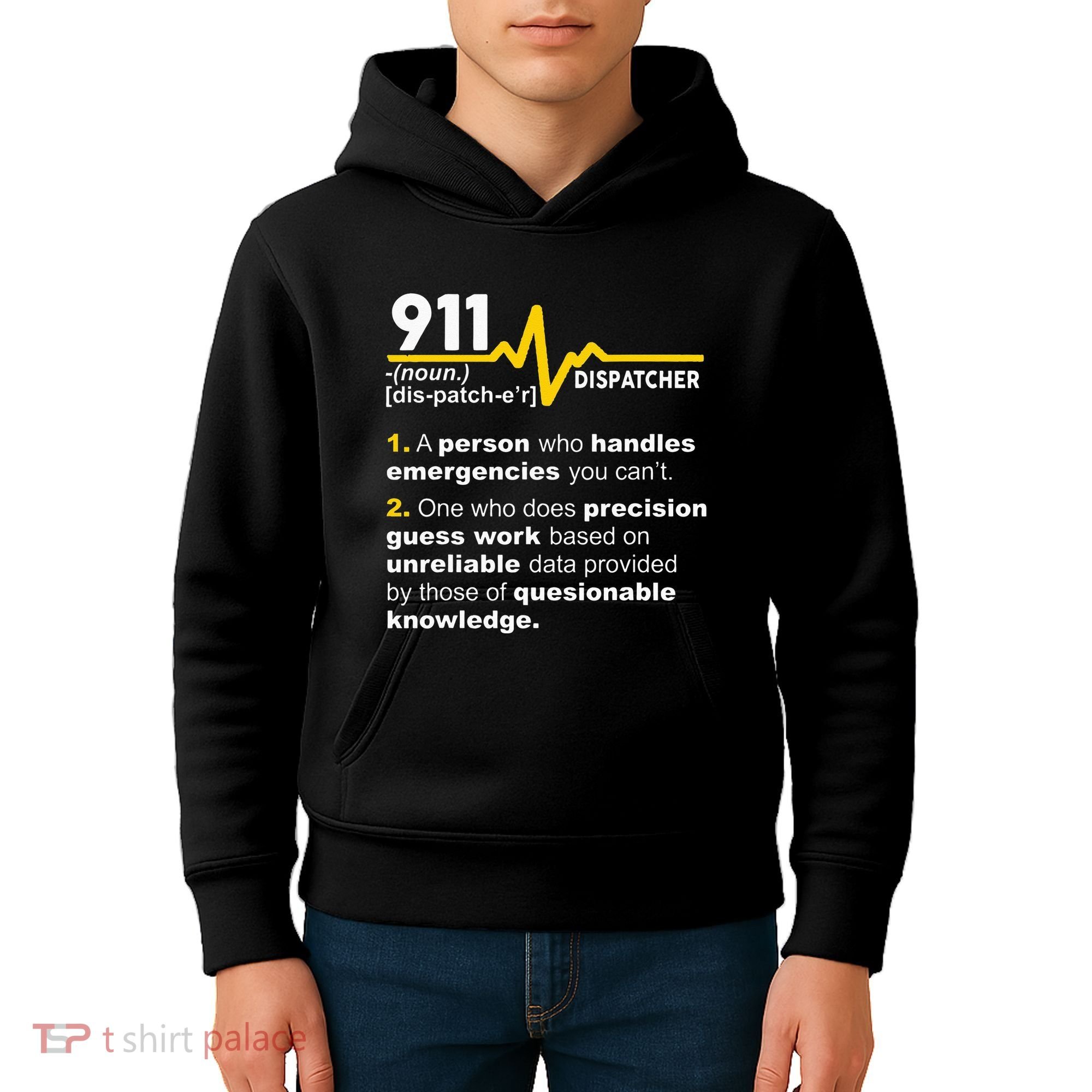 911 Dispatcher Definition Handles Emergencies Dispatch Kids Hoodie