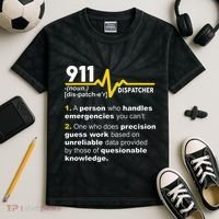 911 Dispatcher Definition Handles Emergencies Dispatch Kids Tie-Dye T-Shirt thumb 2