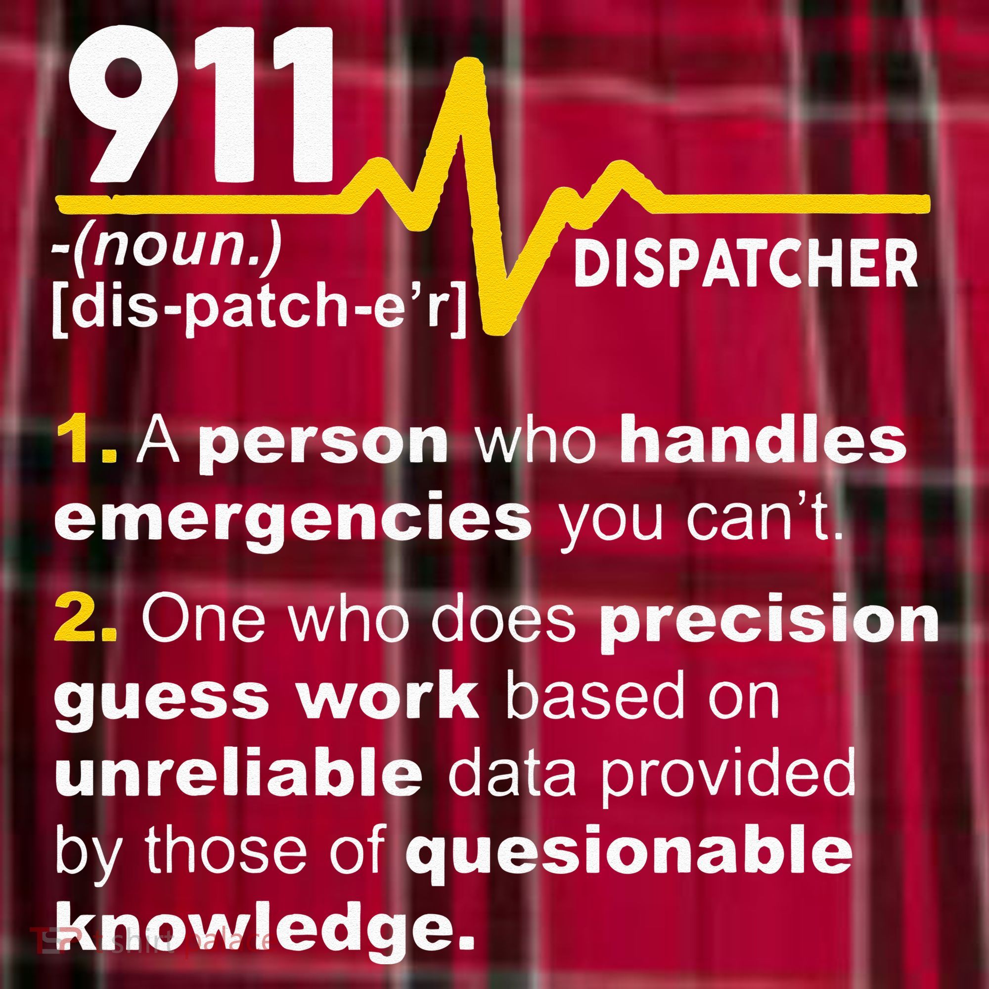 911 Dispatcher Definition Handles Emergencies Dispatch Women's Flannel Plaid Pajama Pants