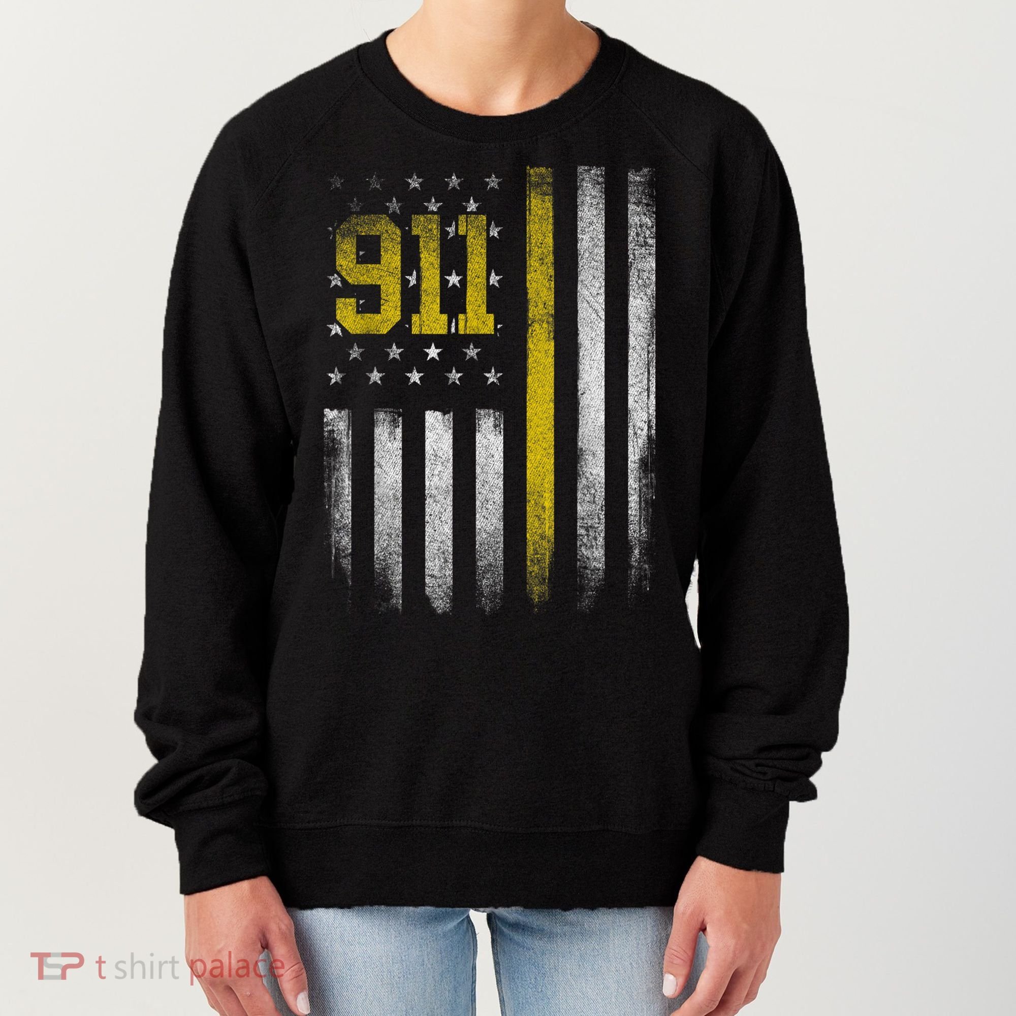 911 Dispatcher Dispatch US Flag Police Emergency Responder Women's Sweatshirt