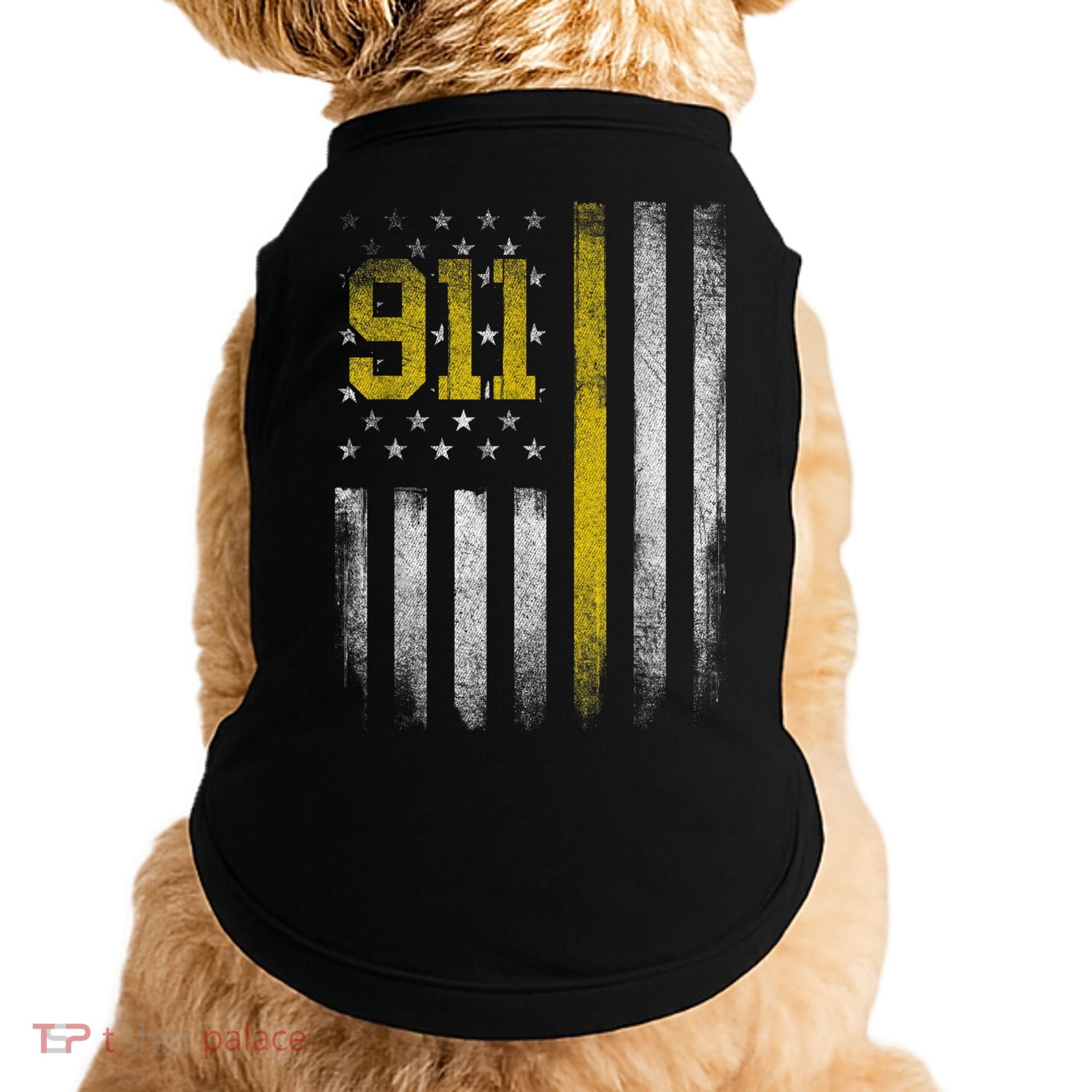 911 Dispatcher Dispatch US Flag Police Emergency Responder Doggie Tank