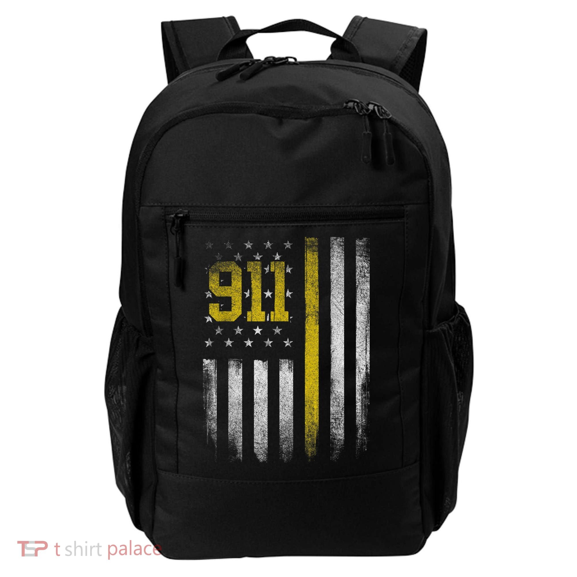 911 Dispatcher Dispatch US Flag Police Emergency Responder Backpack
