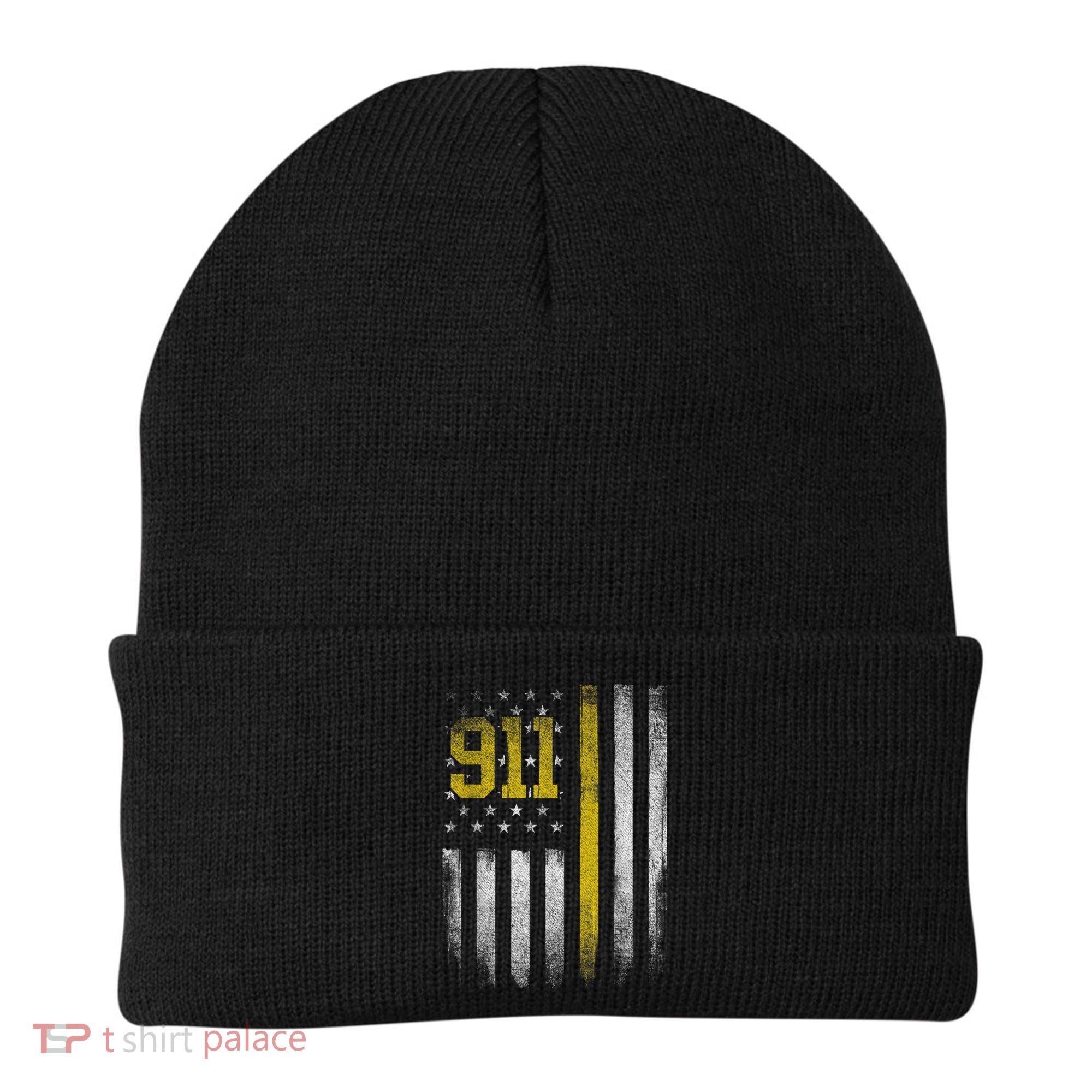 911 Dispatcher Dispatch US Flag Police Emergency Responder Beanie