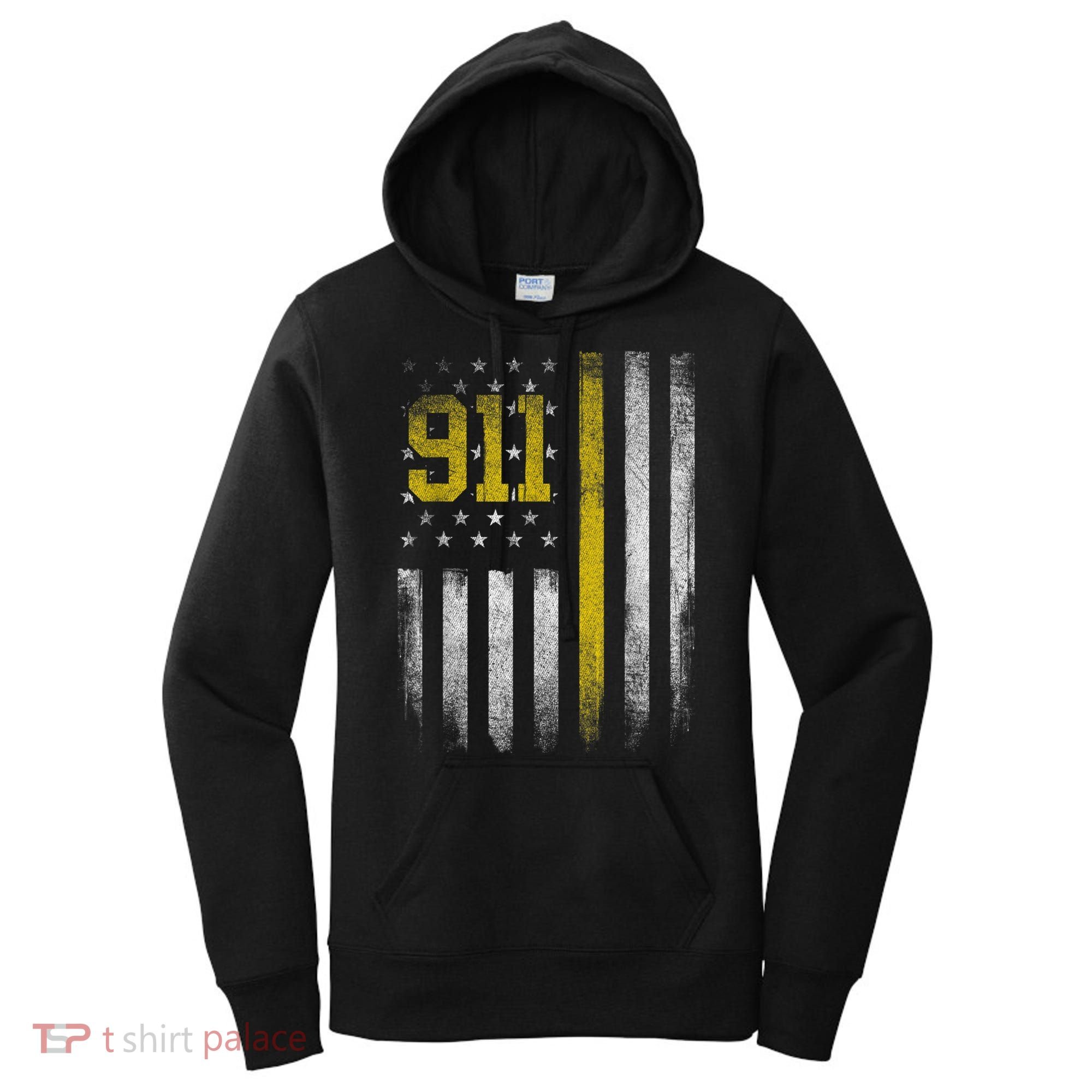 911 Dispatcher Dispatch US Flag Police Emergency Responder Women's Hoodie