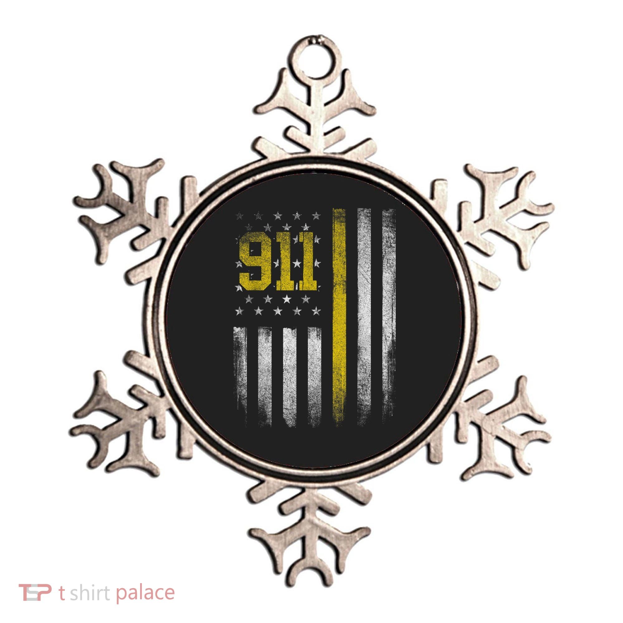 911 Dispatcher Dispatch US Flag Police Emergency Responder Ornament