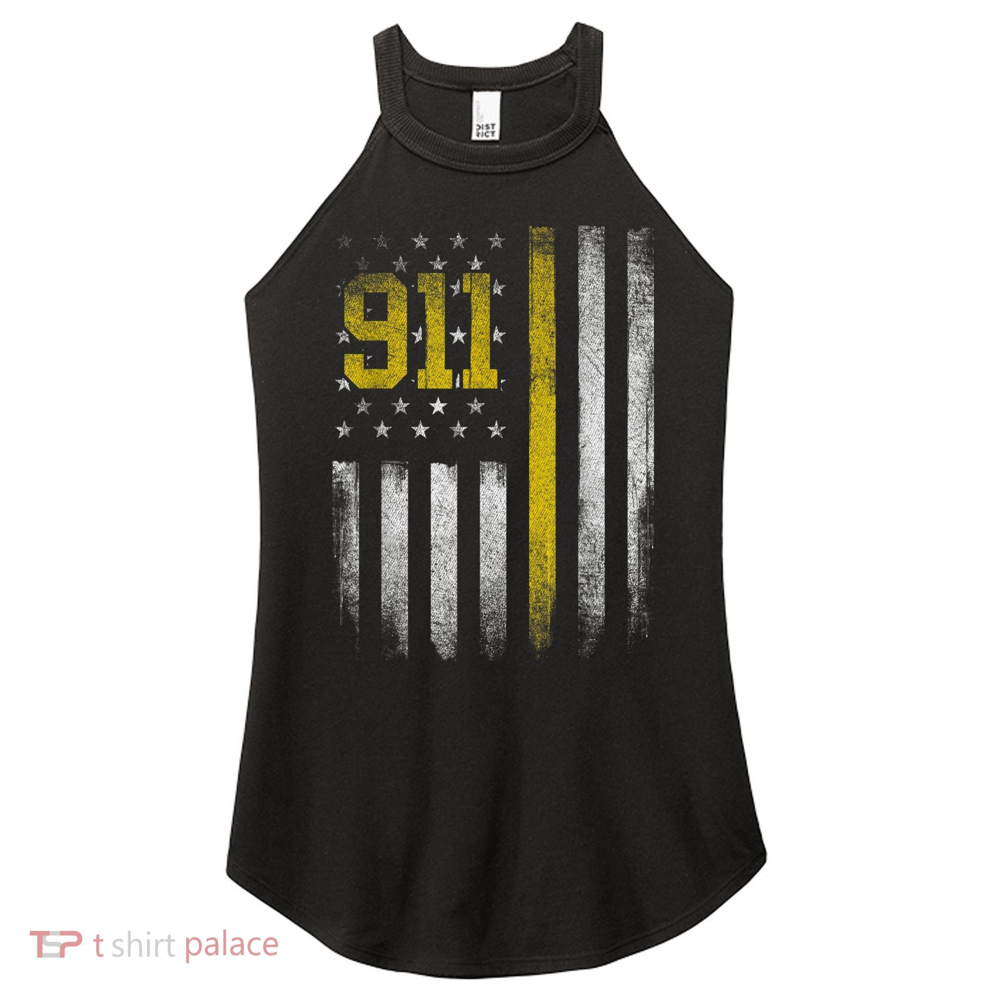 911 Dispatcher Dispatch US Flag Police Emergency Responder Women's Perfect Tri Rocker Tank