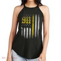 911 Dispatcher Dispatch US Flag Police Emergency Responder Women's Perfect Tri Rocker Tank thumb 2