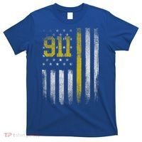 911 Dispatcher Dispatch US Flag Police Emergency Responder T-Shirt thumb 0