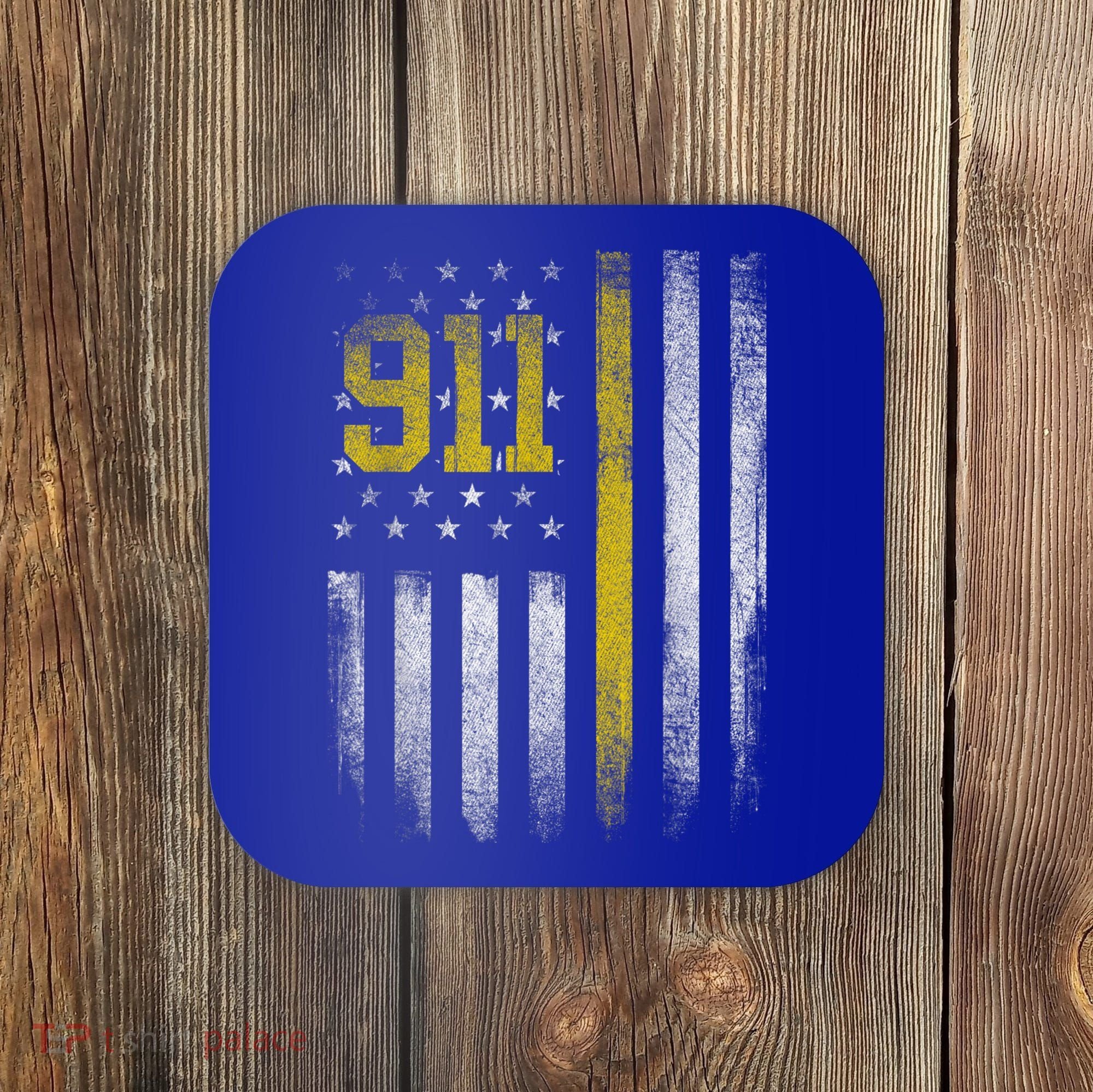 911 Dispatcher Dispatch US Flag Police Emergency Responder Coaster