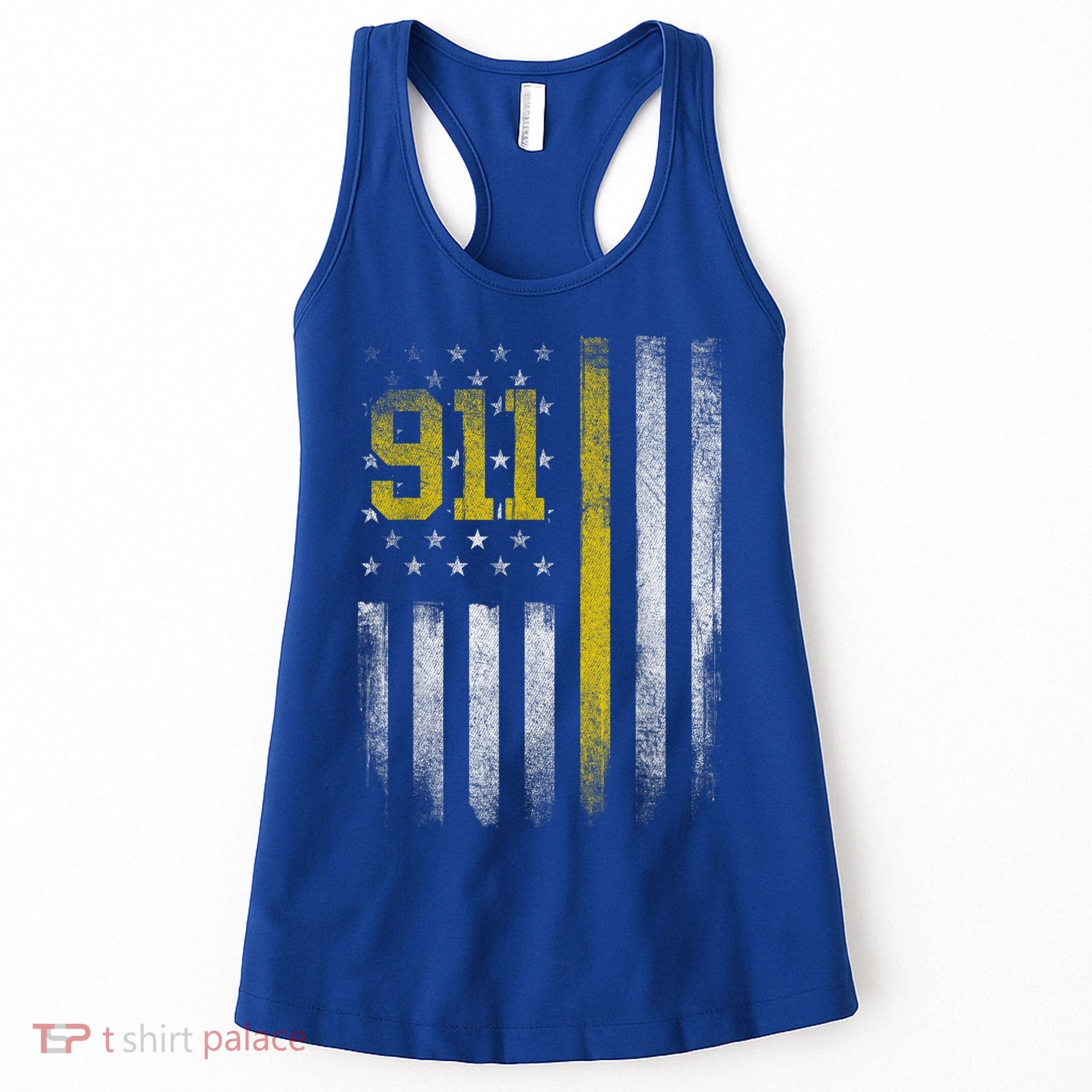 911 Dispatcher Dispatch US Flag Police Emergency Responder Women's Tank Top