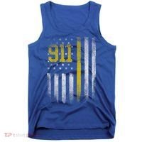 911 Dispatcher Dispatch US Flag Police Emergency Responder Tank Top thumb 0
