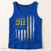 911 Dispatcher Dispatch US Flag Police Emergency Responder Tank Top thumb 2