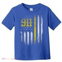 911 Dispatcher Dispatch US Flag Police Emergency Responder Toddler T-Shirt thumb 0