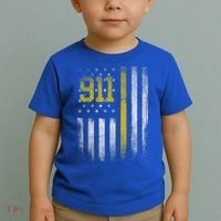 911 Dispatcher Dispatch US Flag Police Emergency Responder Toddler T-Shirt thumb 2