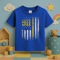 911 Dispatcher Dispatch US Flag Police Emergency Responder Toddler T-Shirt thumb 3