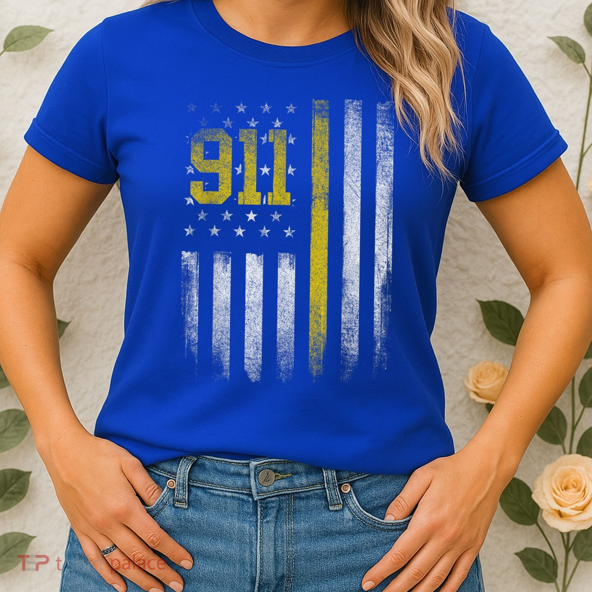 911 Dispatcher Dispatch US Flag Police Emergency Responder Women's T-Shirt