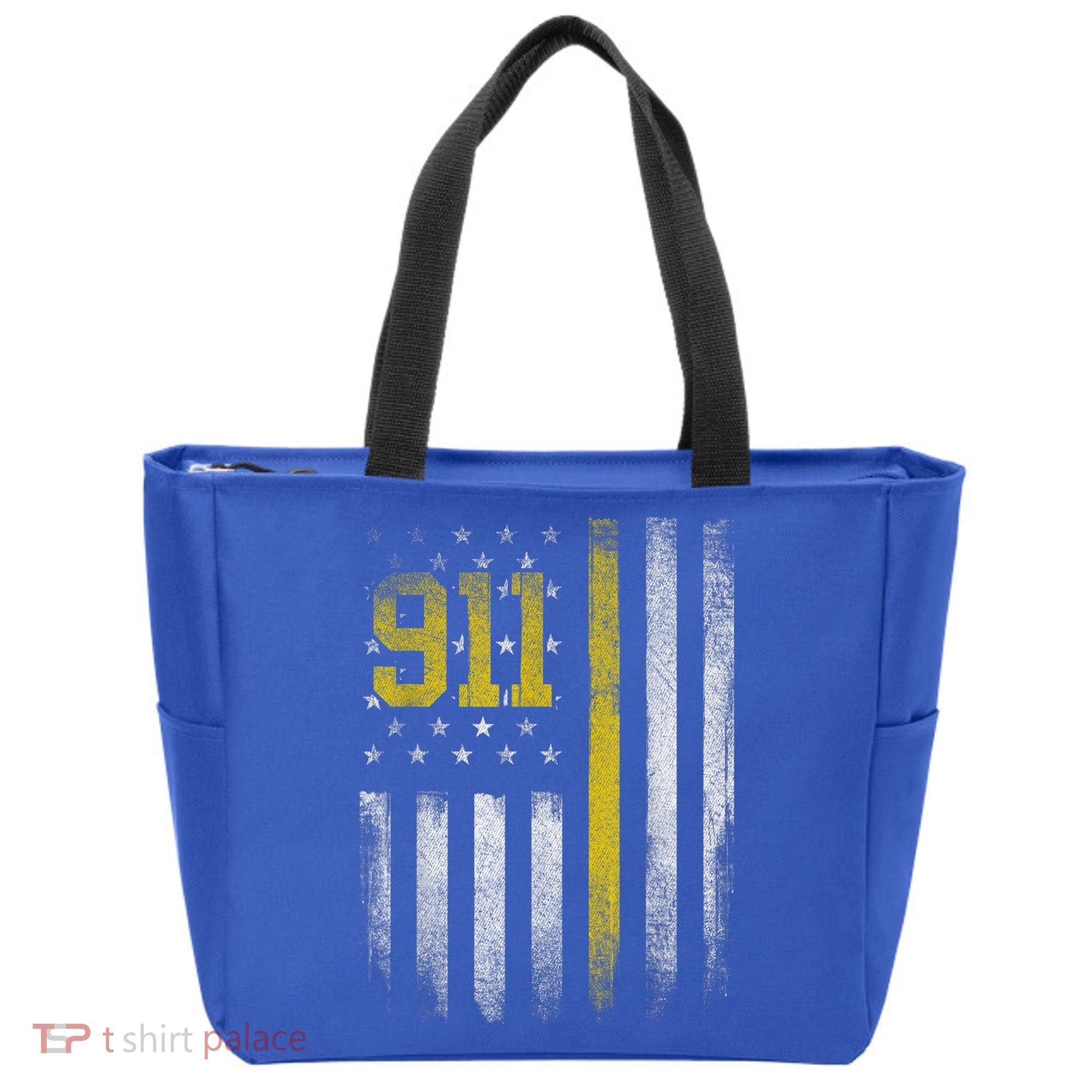 911 Dispatcher Dispatch US Flag Police Emergency Responder Tote Bag