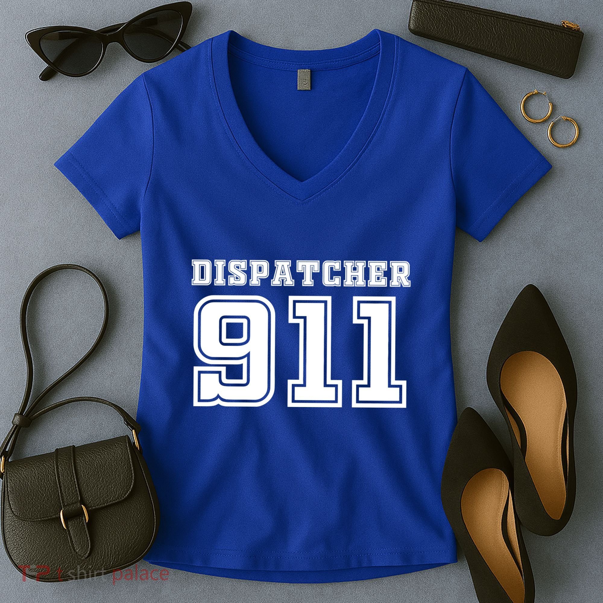 911 Dispatcher Emergency Nurse Women's V-Neck T-Shirt