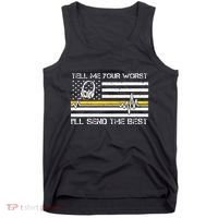 911 Dispatcher Flag Tell Me Your Worst ILl Send The Best Tank Top thumb 0