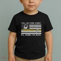 911 Dispatcher Flag Tell Me Your Worst ILl Send The Best Toddler T-Shirt thumb 2