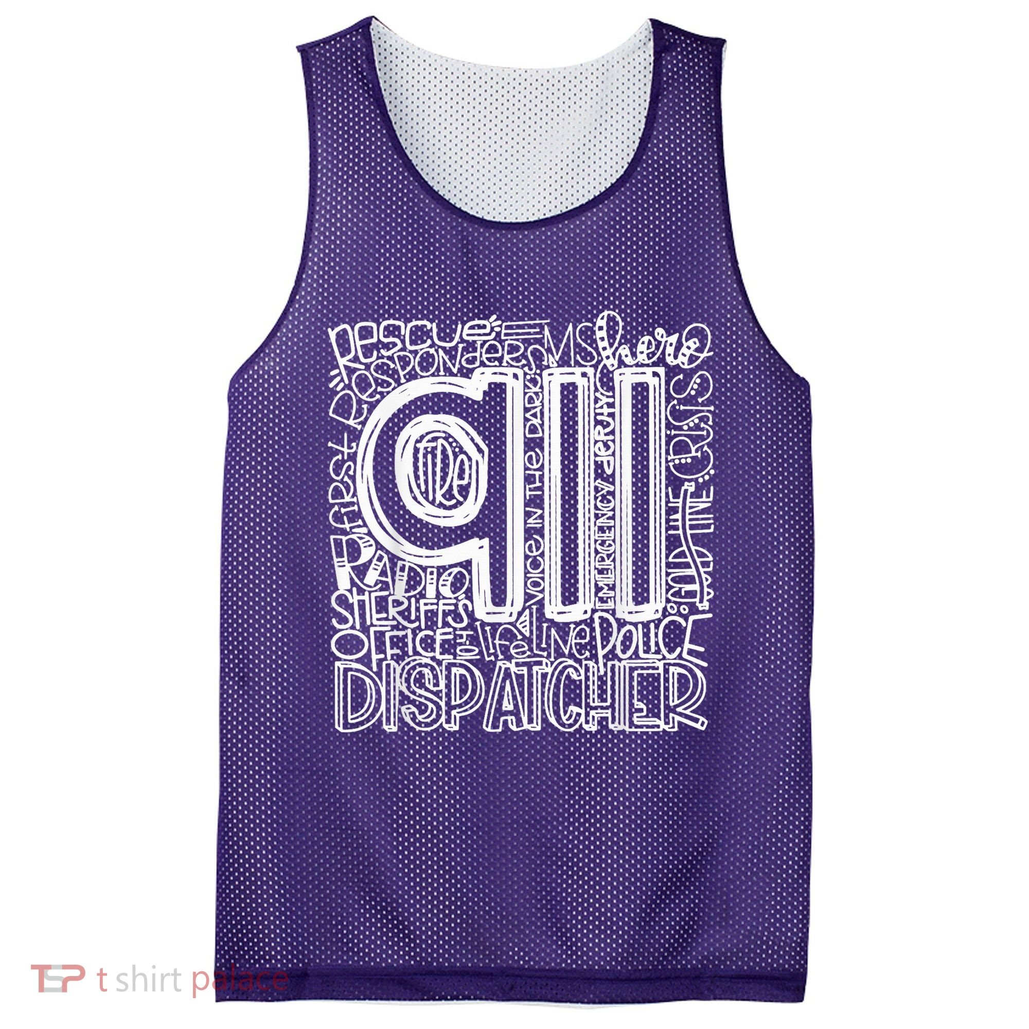 911 Dispatcher _ First Responder _ 911 Calls Mesh Reversible Basketball Jersey Tank