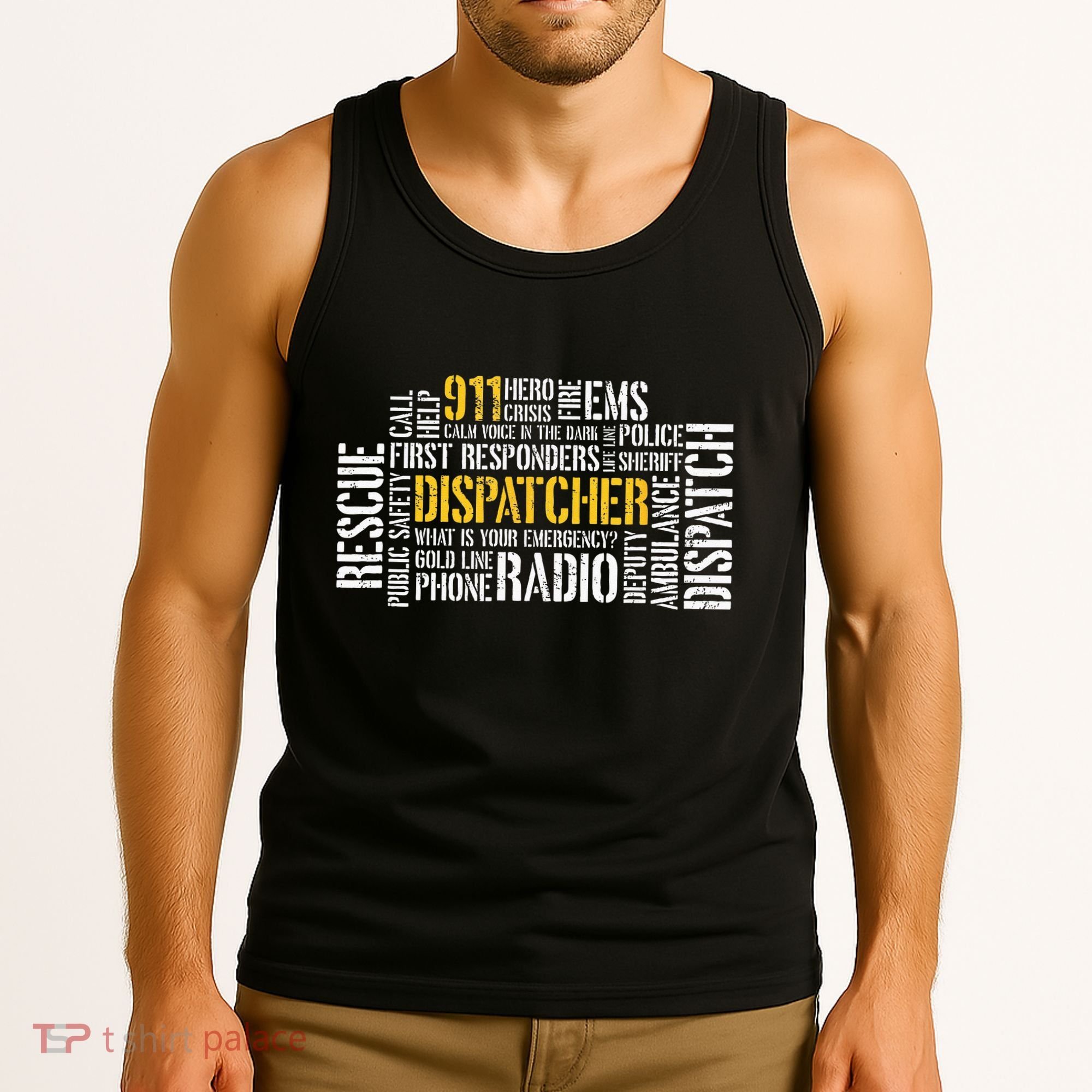 911 Dispatcher Rescue Dispatch EMS Police First Responder Tank Top