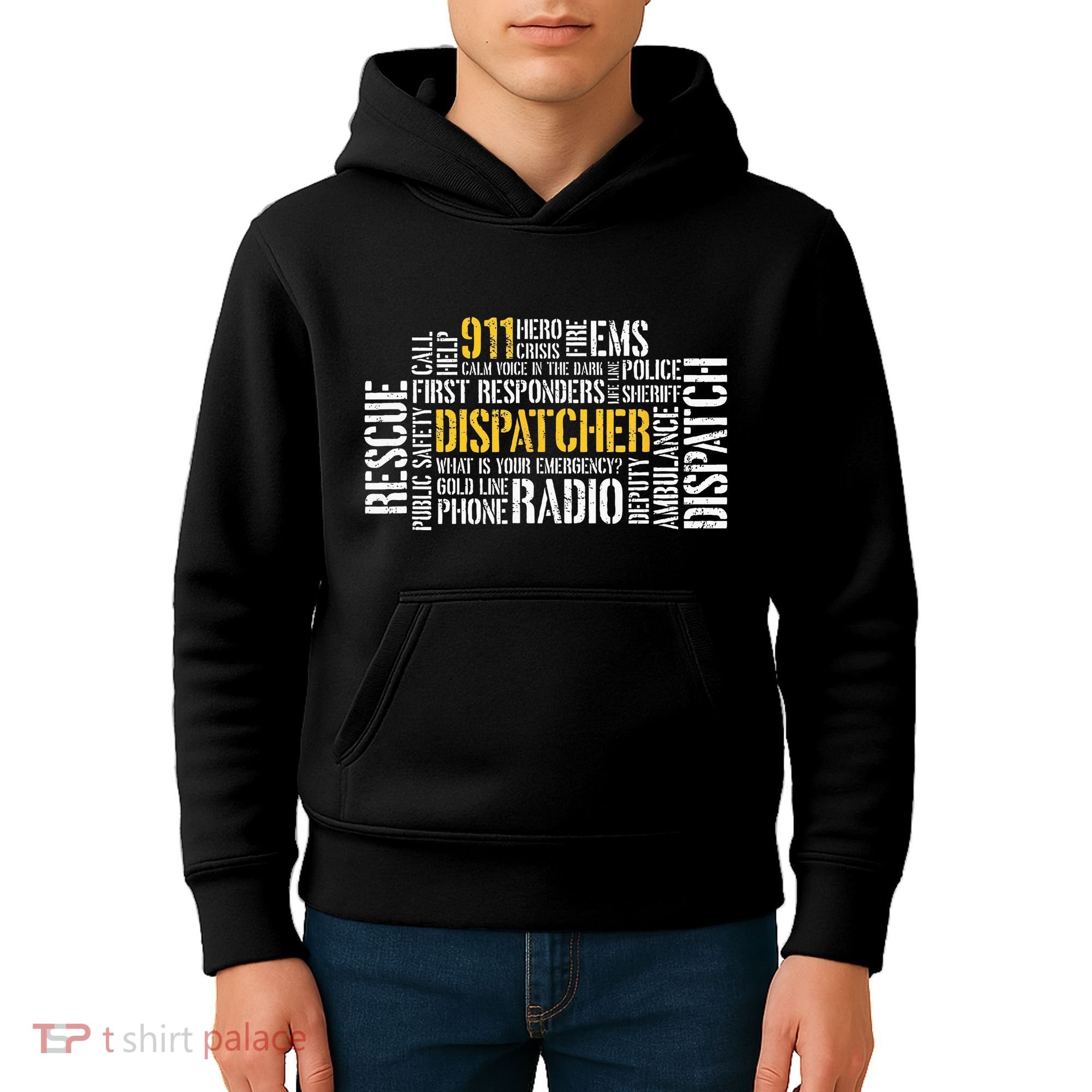 911 Dispatcher Rescue Dispatch EMS Police First Responder Kids Hoodie