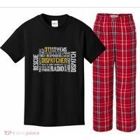 911 Dispatcher Rescue Dispatch EMS Police First Responder Kids Plaid Pajama Set thumb 0