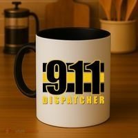 911 Dispatcher Thin Gold Line Coffee Mug thumb 4
