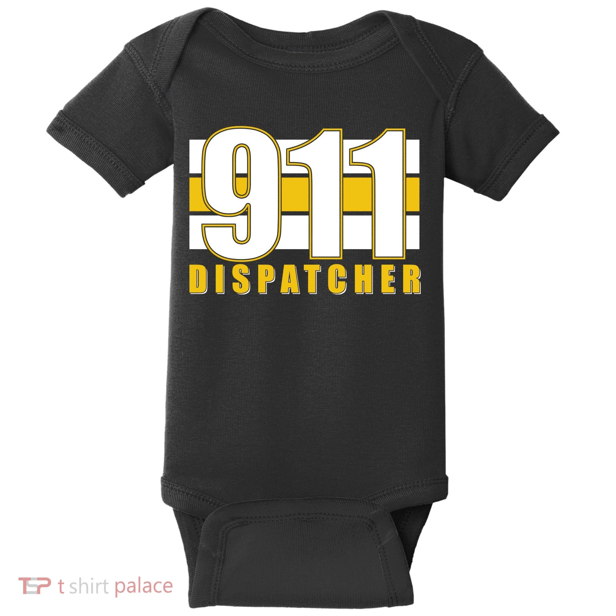 911 Dispatcher Thin Gold Line Baby Bodysuit