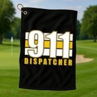 911 Dispatcher Thin Gold Line Golf Towel thumb 1