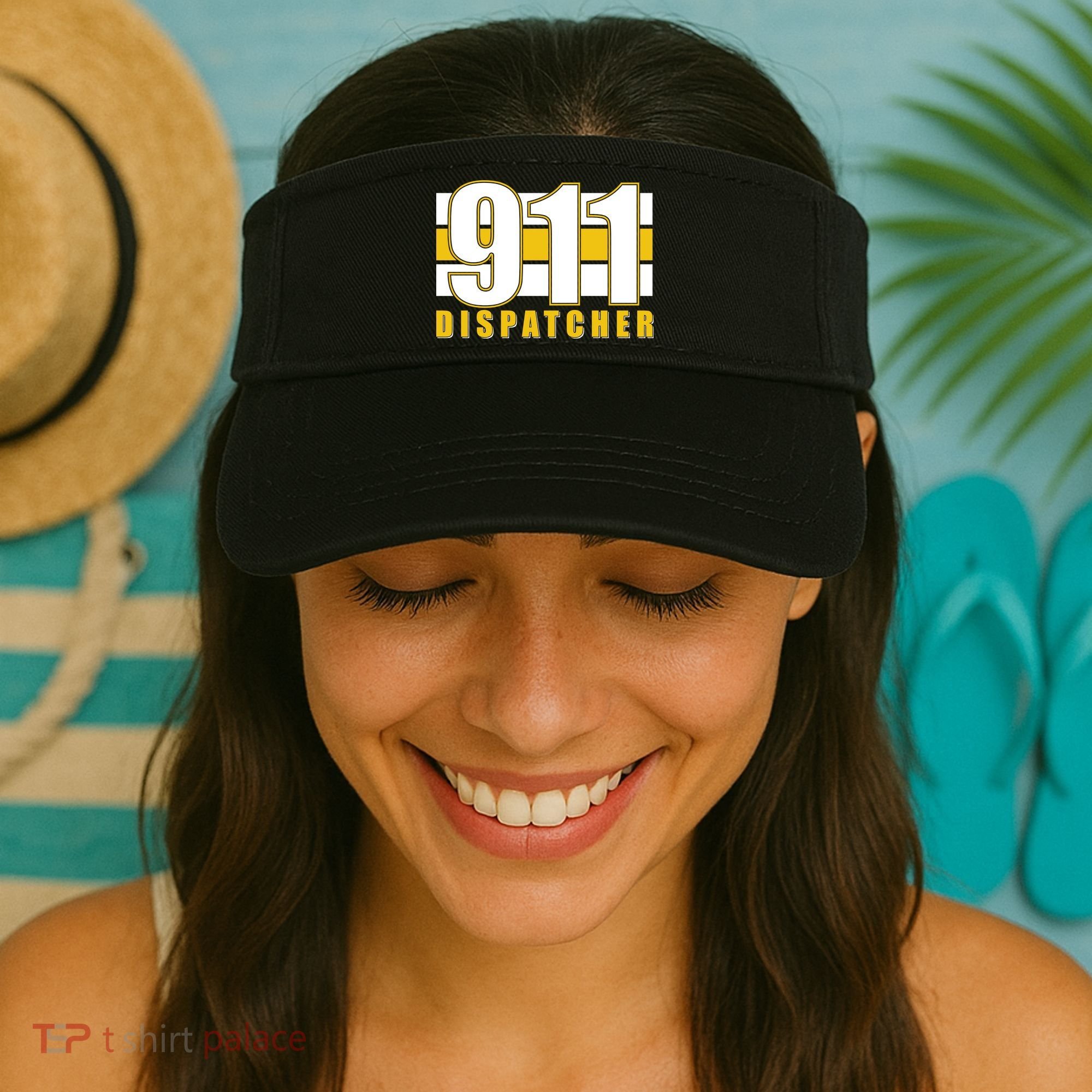 911 Dispatcher Thin Gold Line Visor