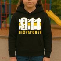 911 Dispatcher Thin Gold Line Kids Hoodie thumb 3