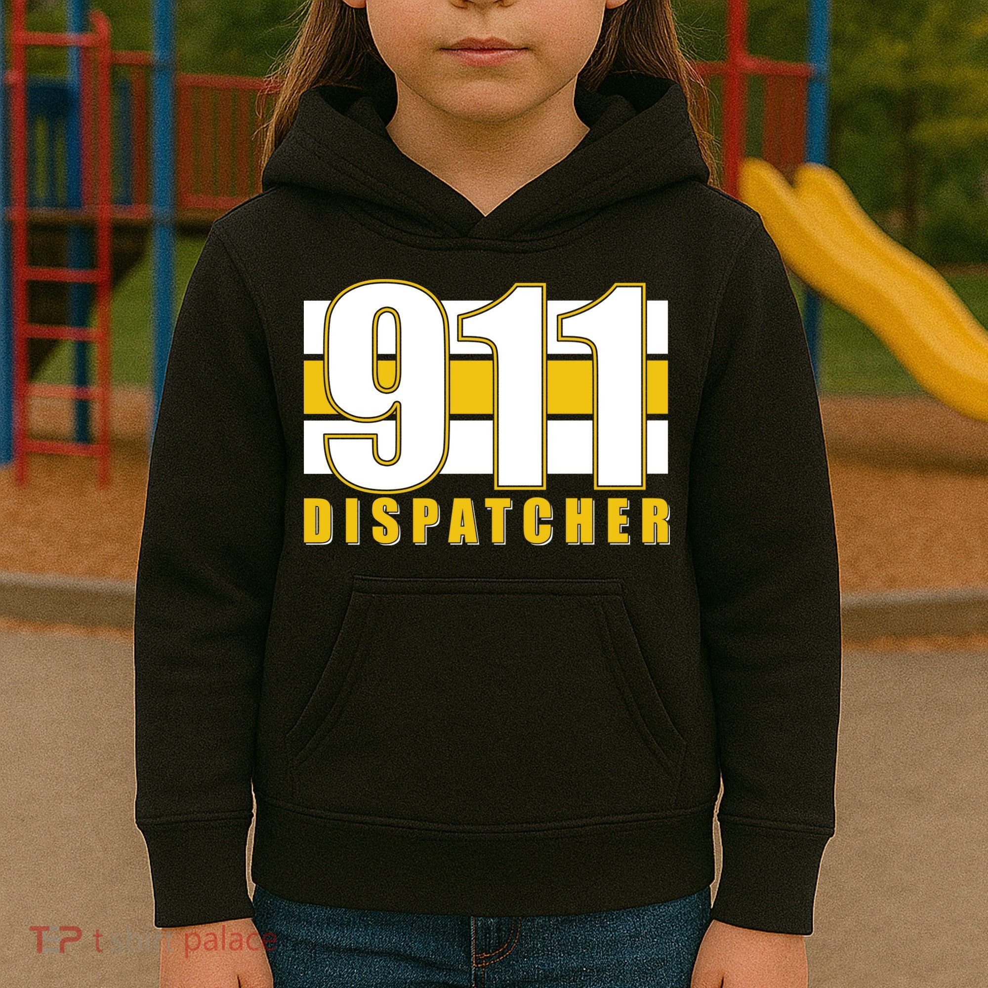 911 Dispatcher Thin Gold Line Kids Hoodie